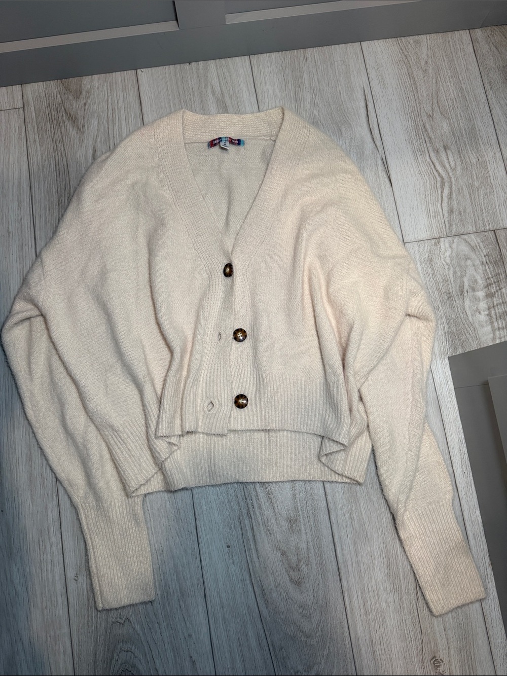 Urban Outfitters Cream Button-Front Cardigan